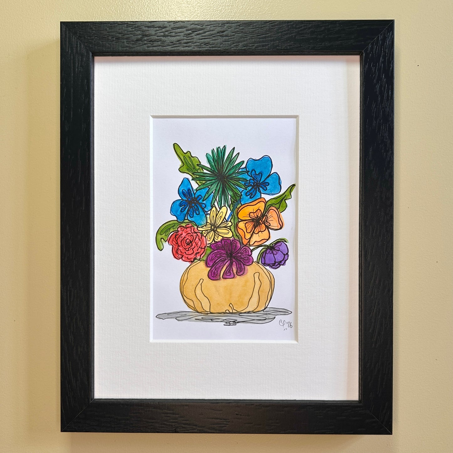Multicoloured Bouquet | A6 mini painting