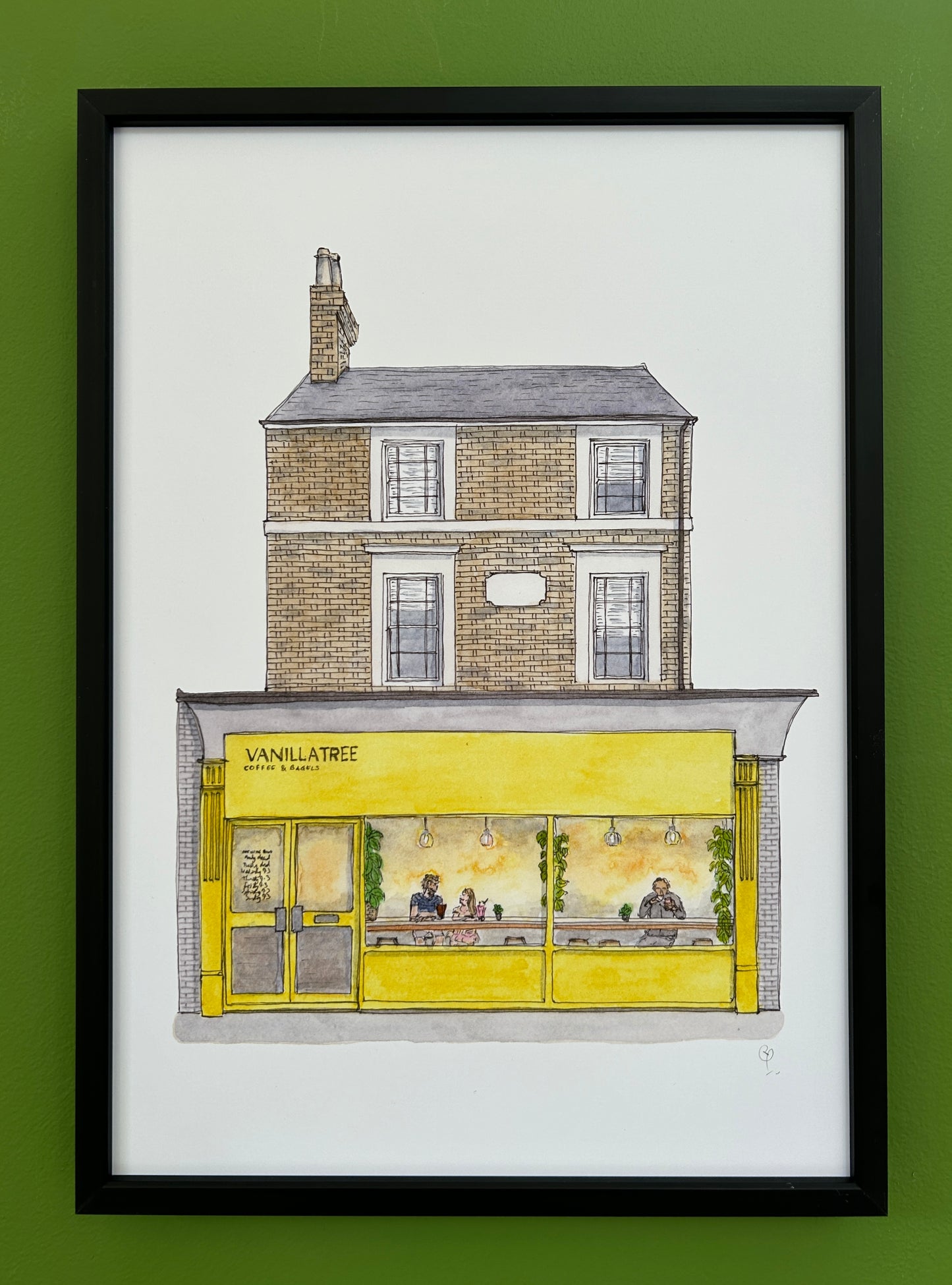 A4 print of Vanilla Tree cafe on St Cuthberts Street, Bedford