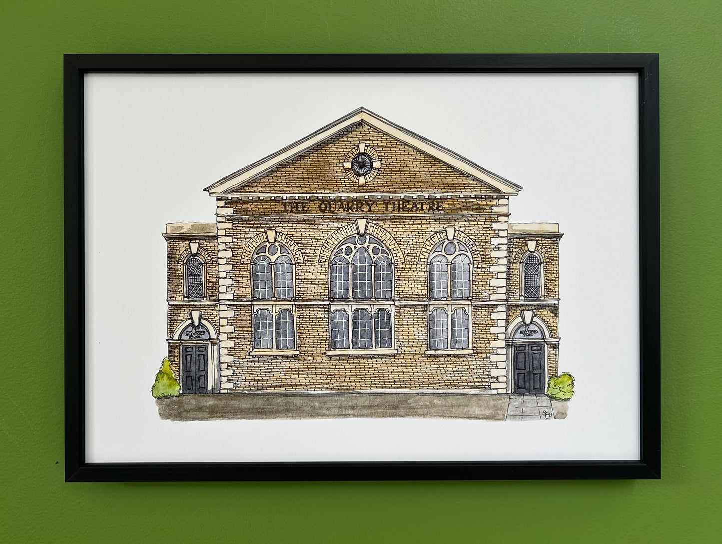 A4 print of The Quarry Theatre on St Peters Street, Bedford