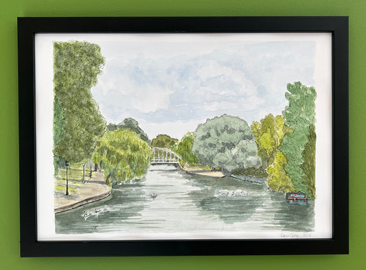 Butterfly Bridge View, Bedford | A4 Painting