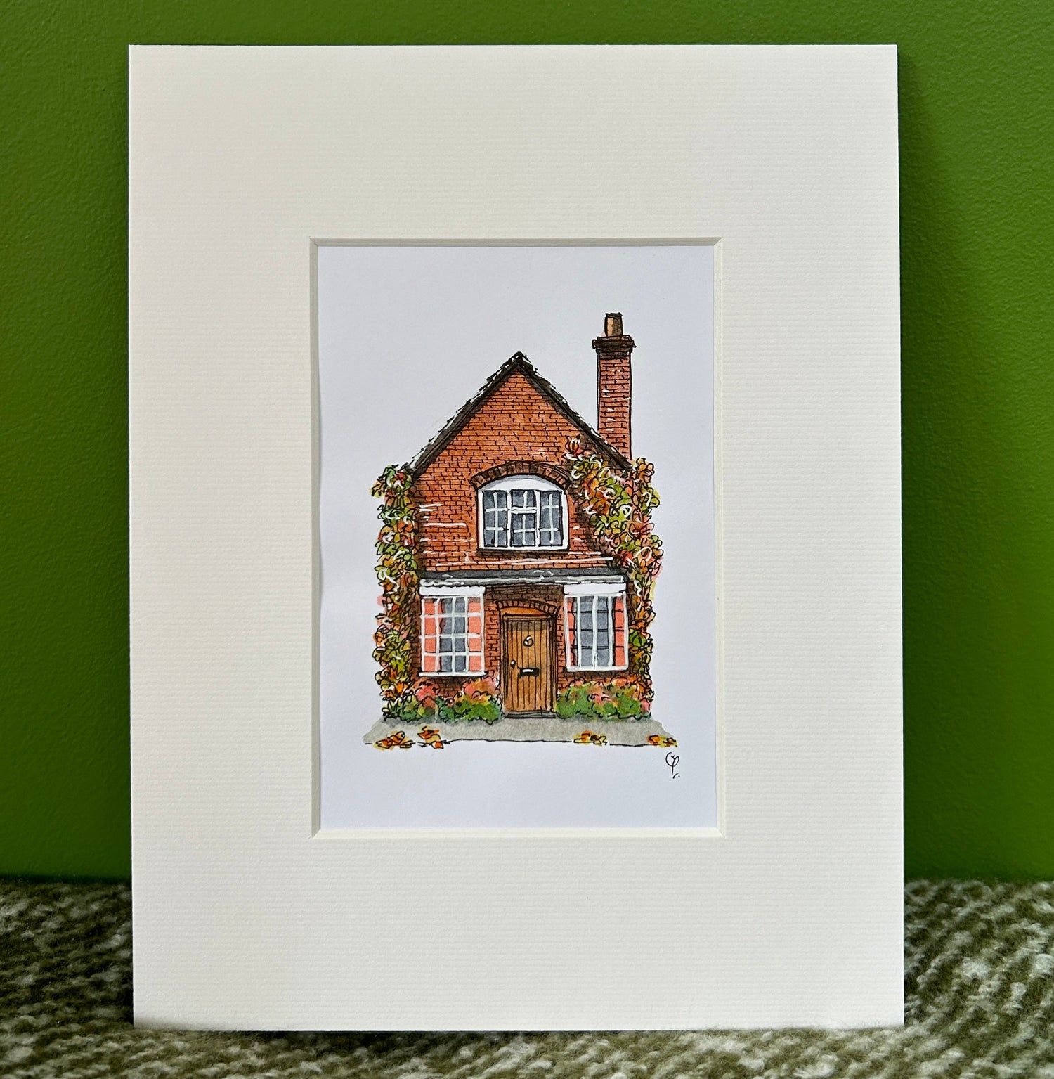 Illustration of an autumnal cottage