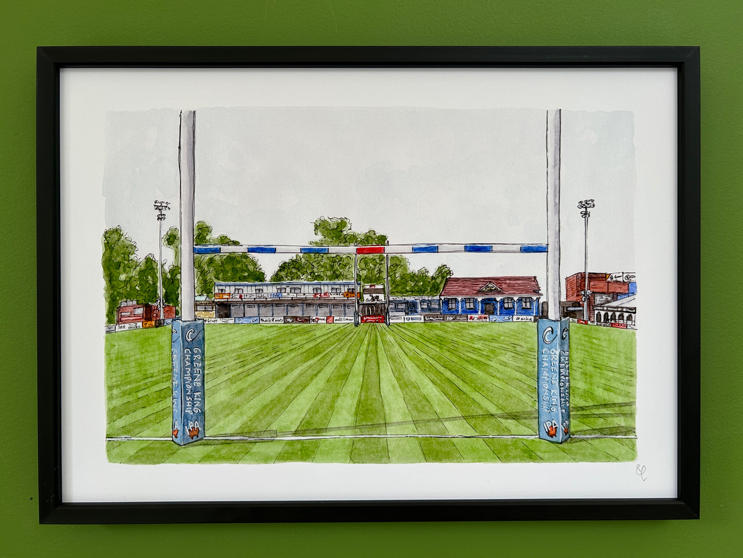 A4 print of Bedford Blues rugby club, Bedford