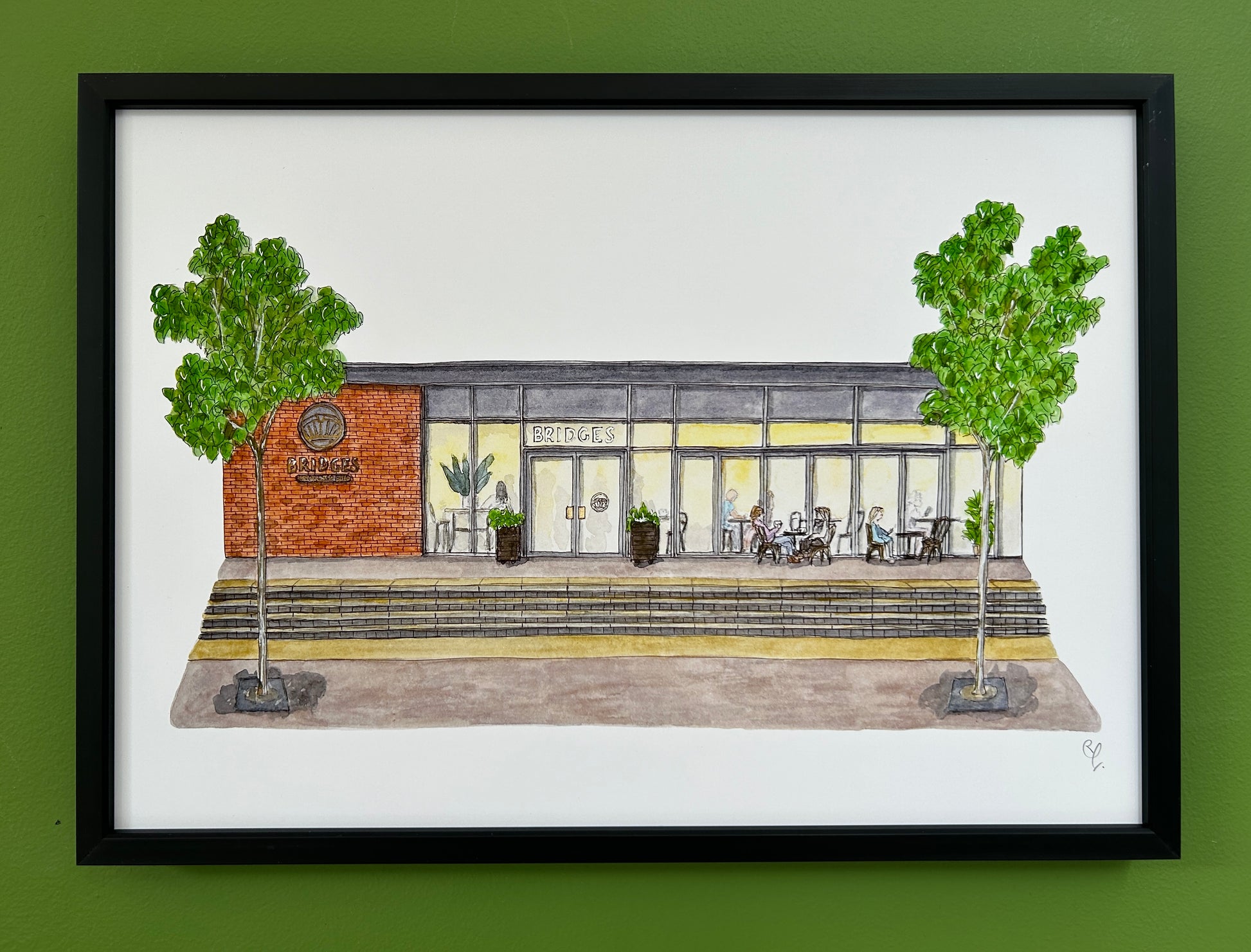 A4 print of Bridges Espresso Bar, Bedford