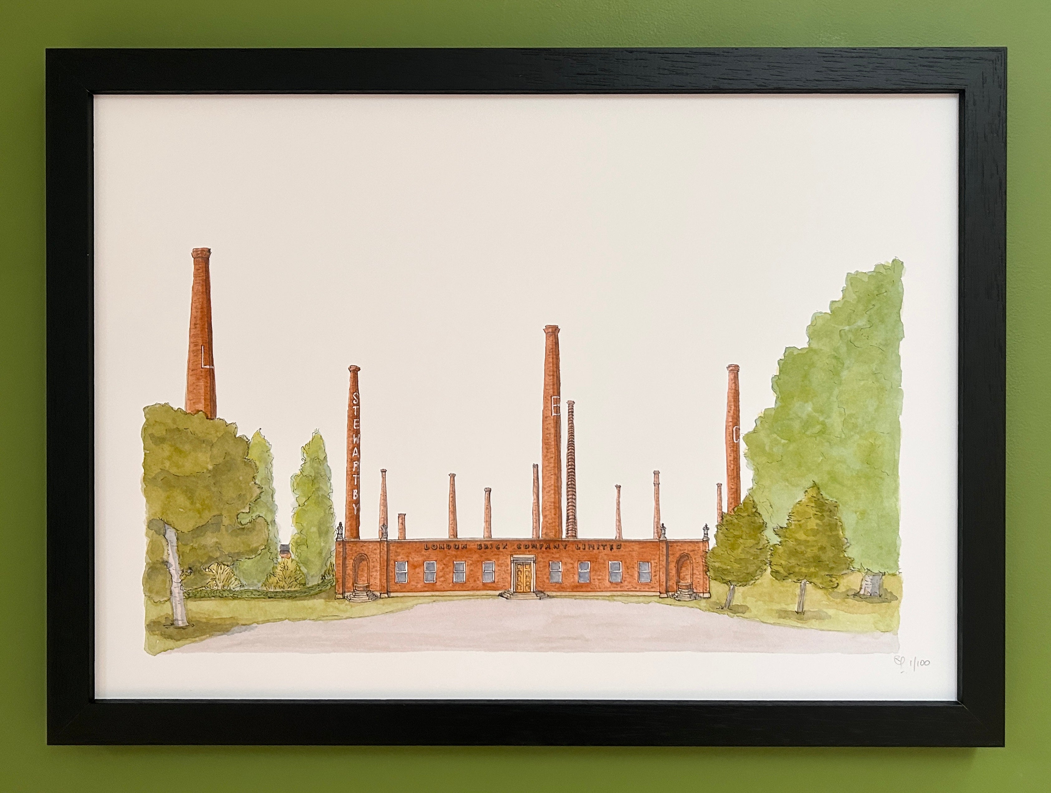 Stewartby Brickworks | LIMITED EDITION PRINT – Robyn Caley Illustration