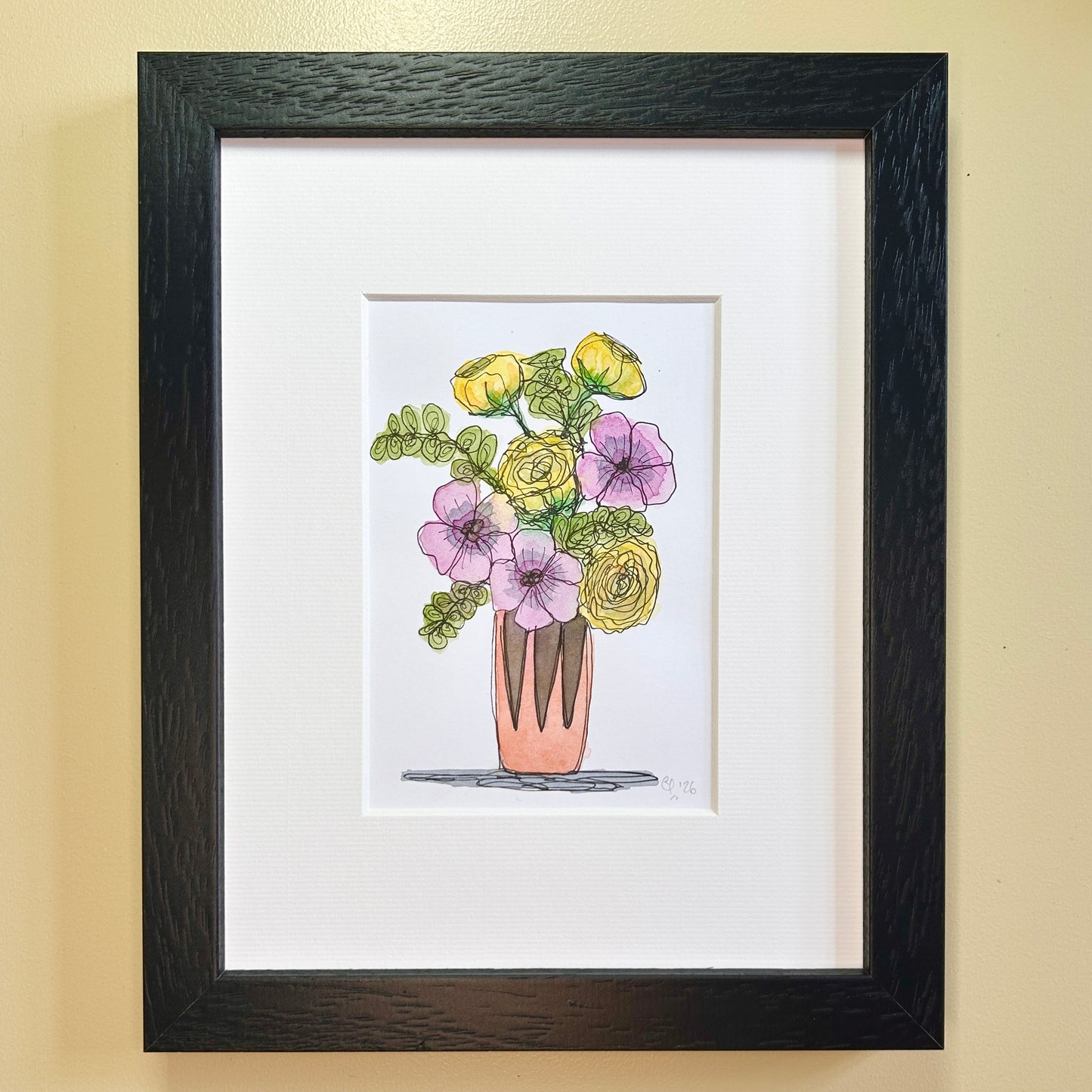 Yellow & Purple Bouquet | A6 mini painting