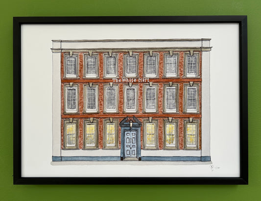 A4 print of The White Hart, a popular wedding venue in Ampthill