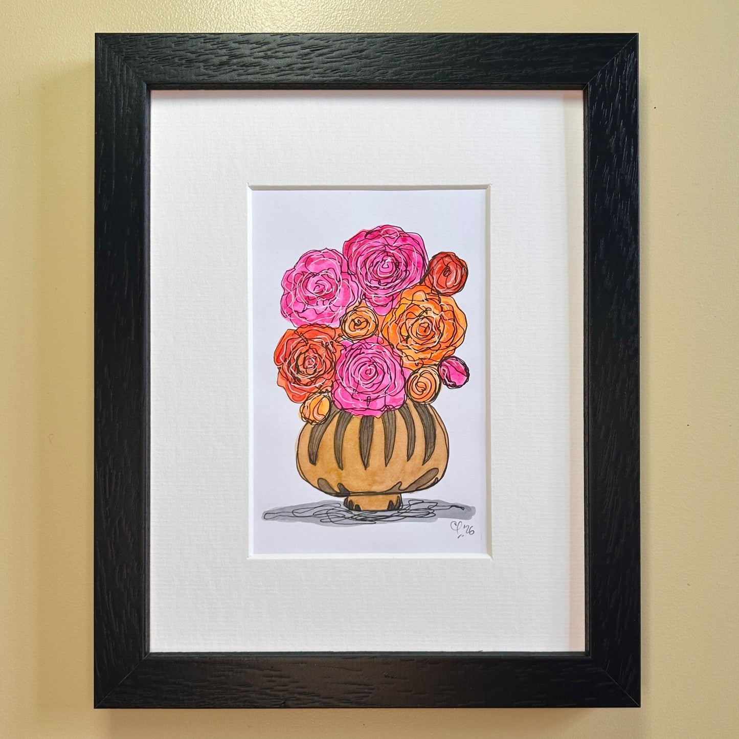 Neon Ranunculus | A6 mini painting
