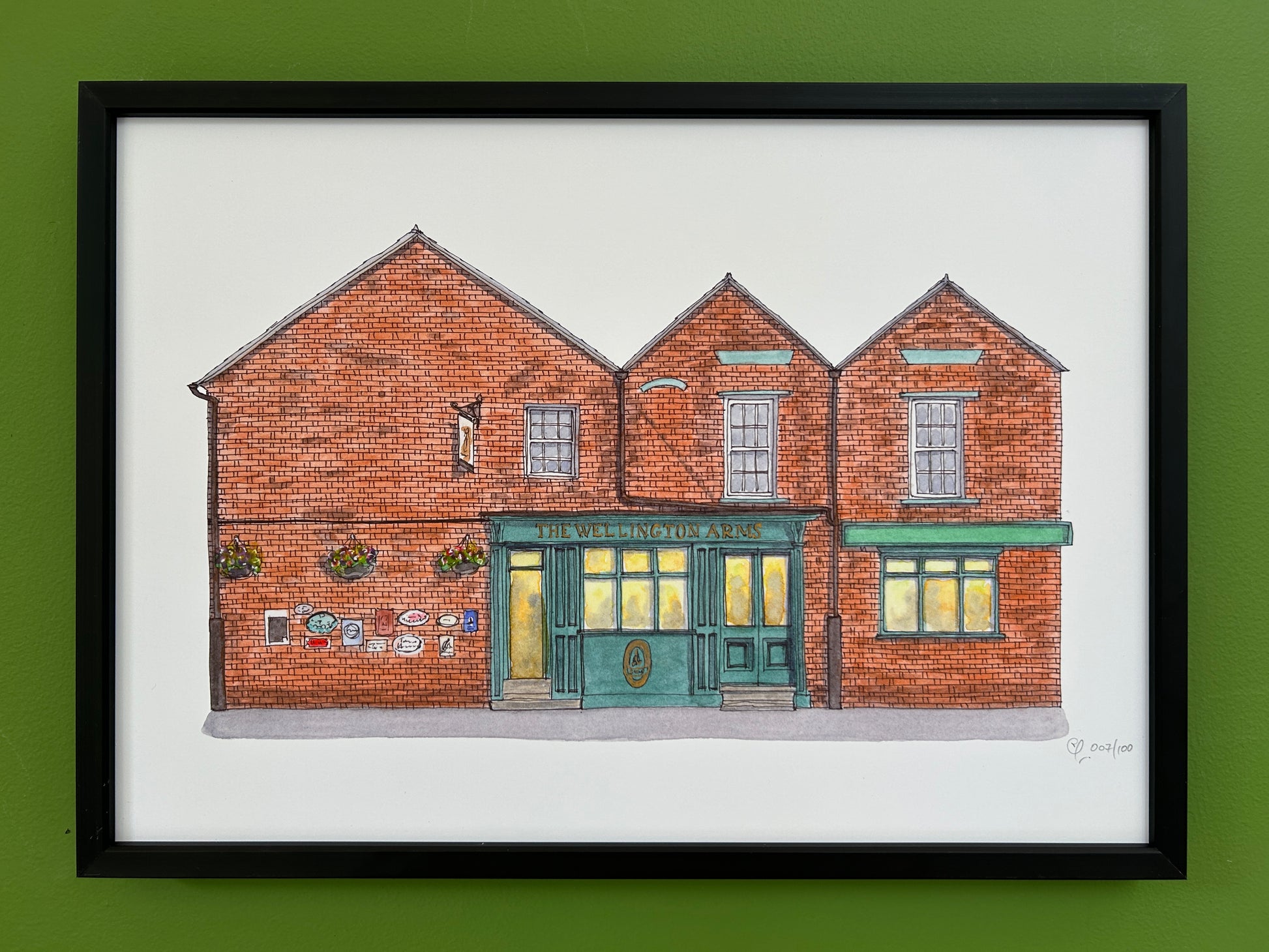 A4 print of The Wellington Arms on Wellington Street, Bedford