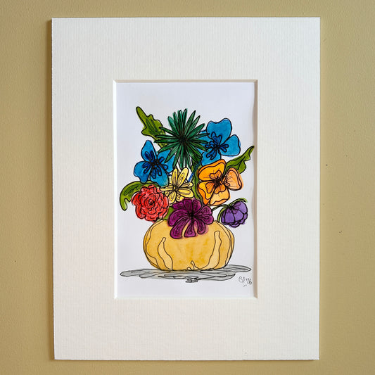 Multicoloured Bouquet | A6 mini painting