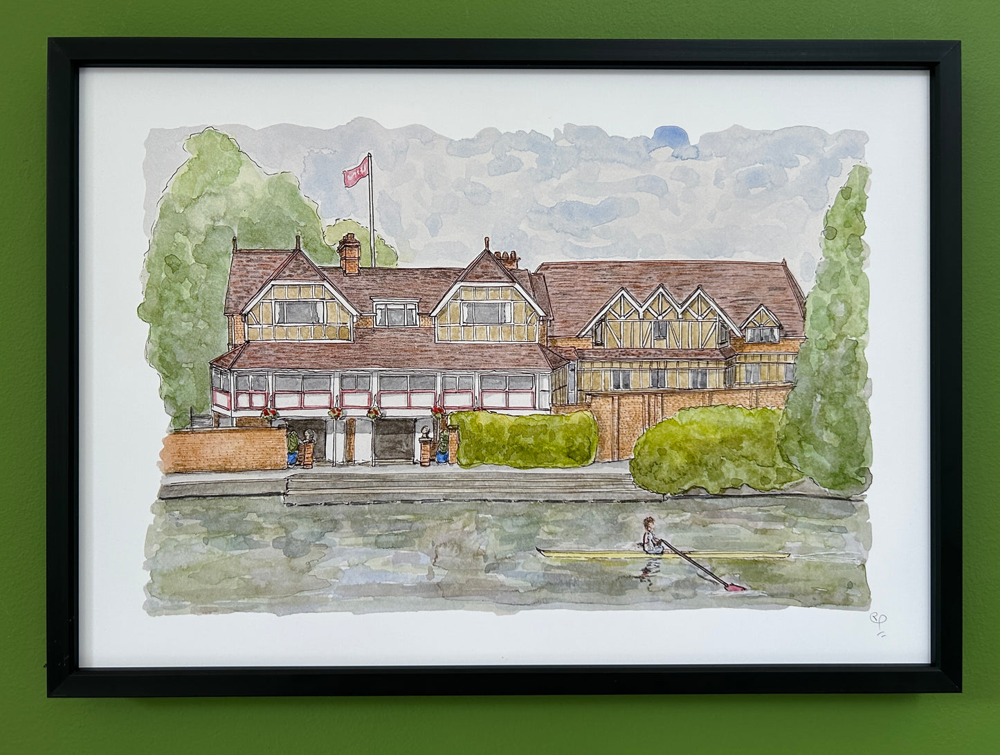 A4 print of Leander rowing club in Henley