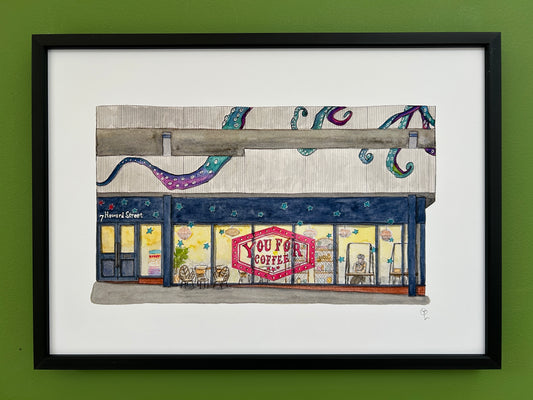 A4 print of You For Coffee on Harpur Street, Bedford