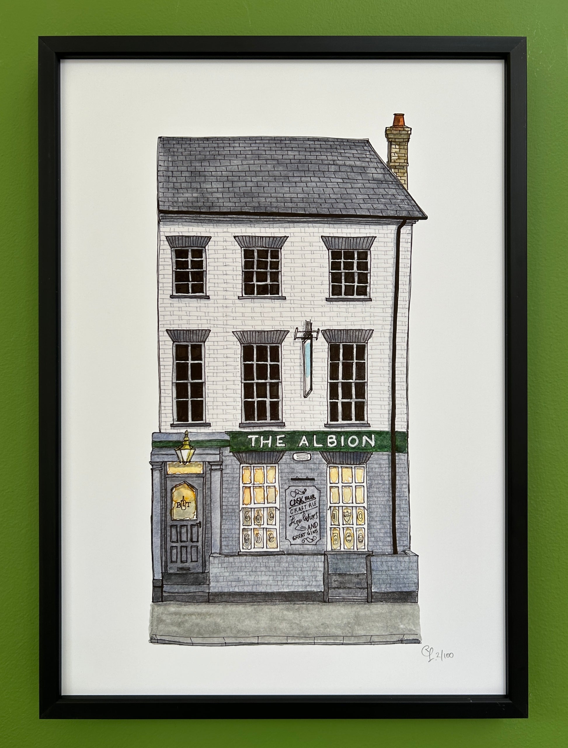 A4 print of The Albion on Dunstable Street in Ampthill