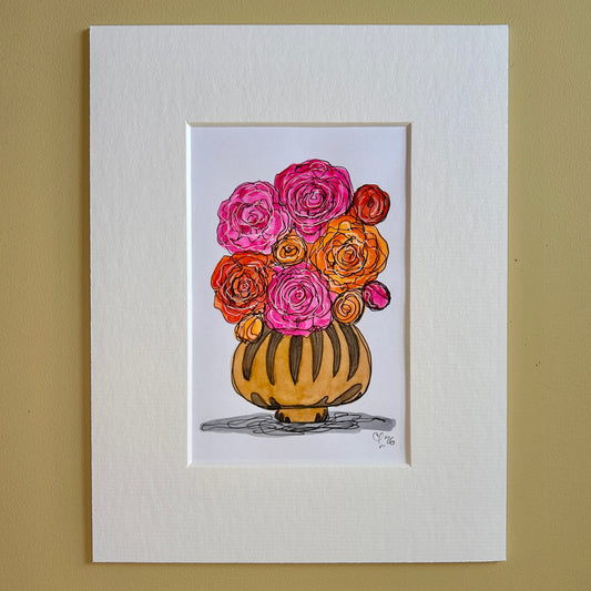 Neon Ranunculus | A6 mini painting