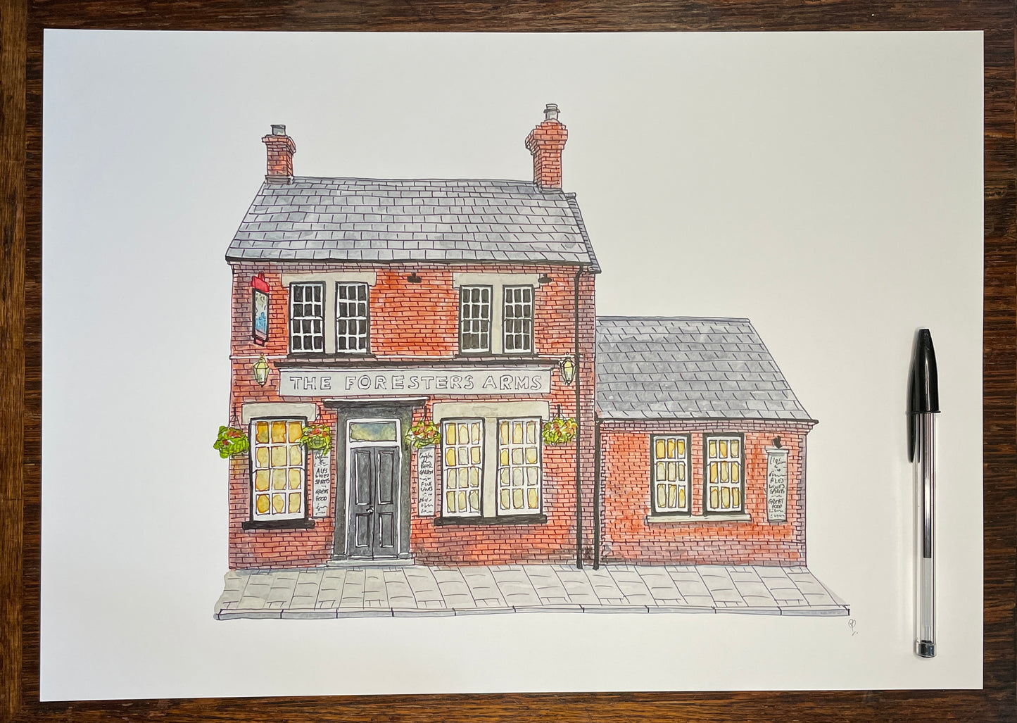 A3 print of The Foresters Arms on Union Street, Bedford