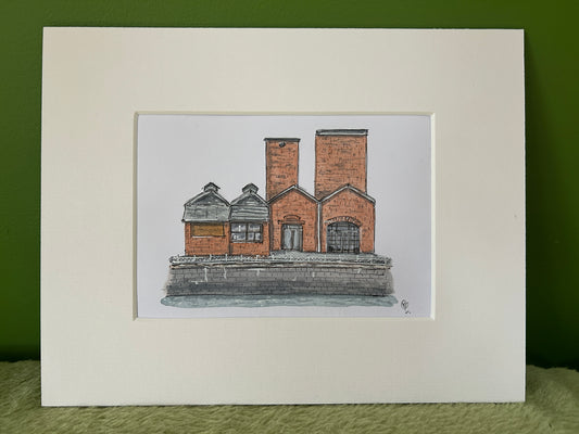 A6 mini original watercolour and ink pen illustration of the Wee Hurrie fish & chip shop in Troon, Scotland