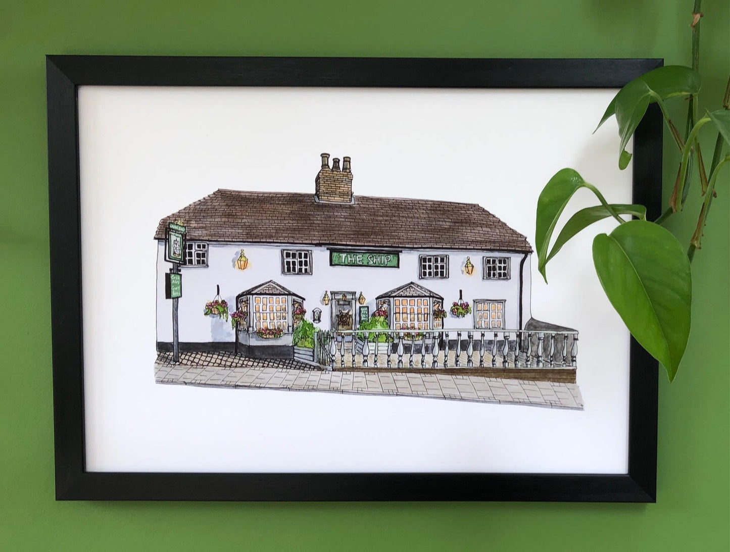 A5 print of The Ship pub on St Cuthberts Street, Bedford